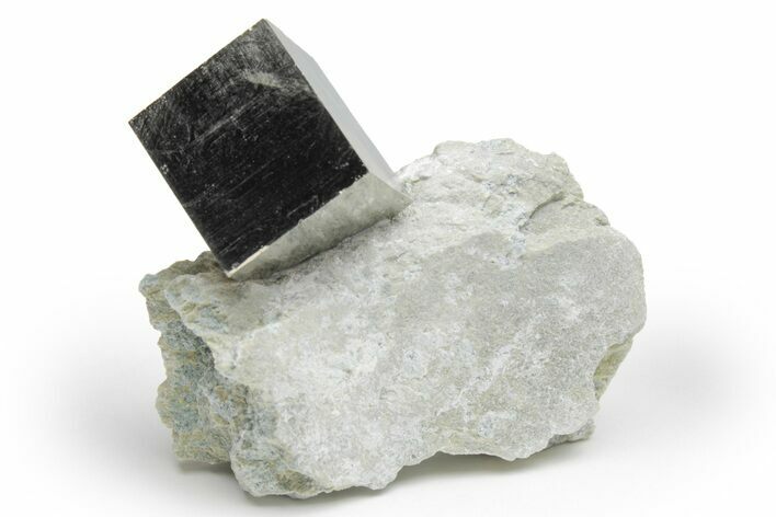 Natural Pyrite Cube In Rock - Navajun, Spain #218994